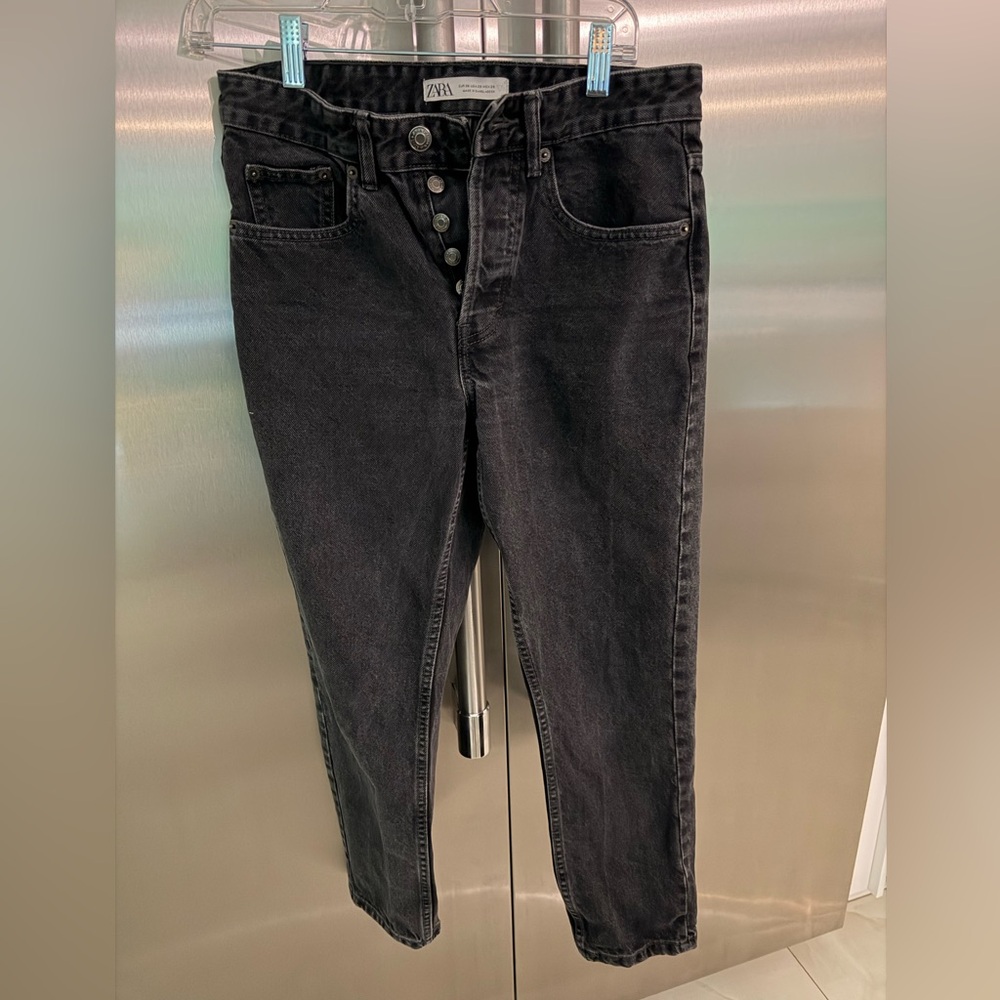 Zara High Rise Charcoal Jeans